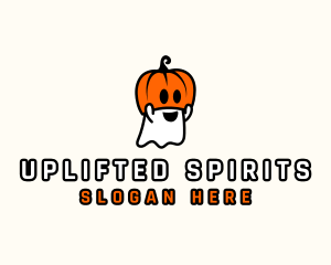 Ghost Pumpkin Halloween logo design