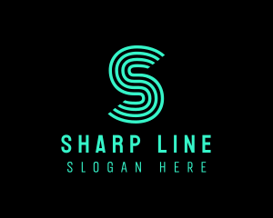 Neon Stripe Line Stroke logo design