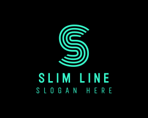 Neon Stripe Line Stroke logo design