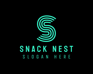 Neon Stripe Line Stroke logo design