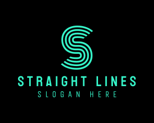 Neon Stripe Line Stroke logo design