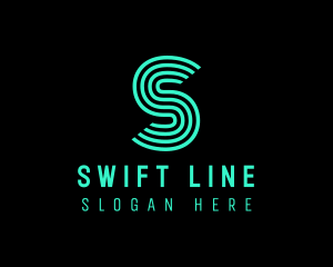 Neon Stripe Line Stroke logo design