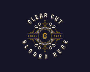 Barber Cutting Scissors logo design