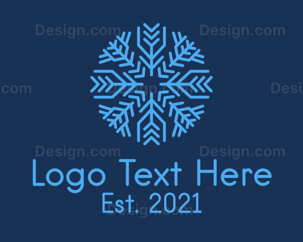 Christmas Ice Snowflake Logo