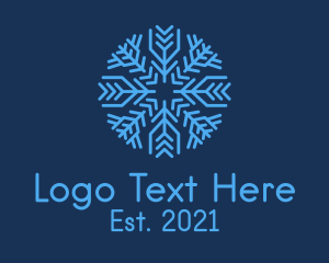 Glacier - Christmas Ice Snowflake logo design