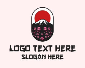 Mount Fuji Cherry Blossom logo design