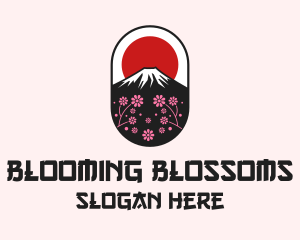 Mount Fuji Cherry Blossom logo design