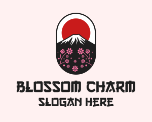 Mount Fuji Cherry Blossom logo design