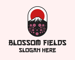 Mount Fuji Cherry Blossom logo design