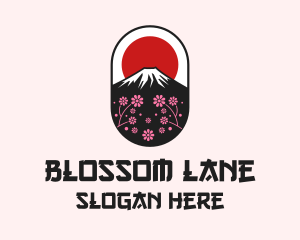 Mount Fuji Cherry Blossom logo design