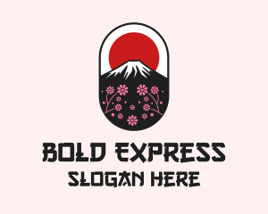 Mount Fuji Cherry Blossom logo design