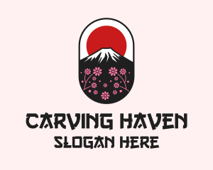 Mount Fuji Cherry Blossom logo design