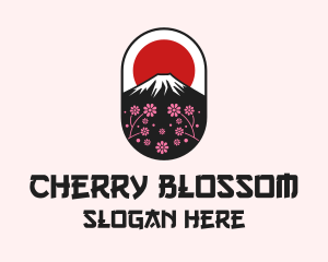 Mount Fuji Cherry Blossom logo design