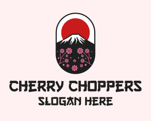 Mount Fuji Cherry Blossom logo design