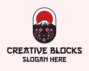 Mount Fuji Cherry Blossom logo design