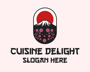 Mount Fuji Cherry Blossom logo design