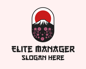 Mount Fuji Cherry Blossom logo design