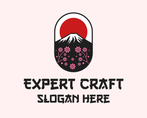 Mount Fuji Cherry Blossom logo design