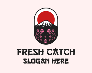 Mount Fuji Cherry Blossom logo design