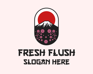 Mount Fuji Cherry Blossom logo design