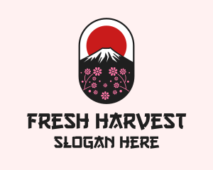 Mount Fuji Cherry Blossom logo design