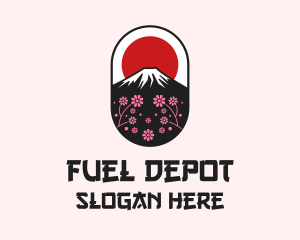 Mount Fuji Cherry Blossom logo design