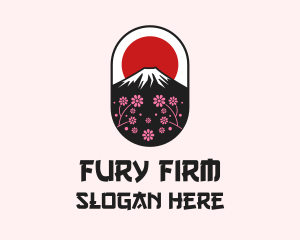 Mount Fuji Cherry Blossom logo design