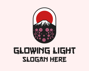 Mount Fuji Cherry Blossom logo design