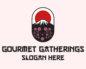 Mount Fuji Cherry Blossom logo design