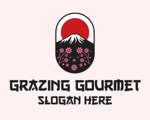 Mount Fuji Cherry Blossom logo design