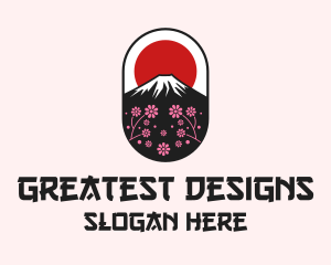 Mount Fuji Cherry Blossom logo design