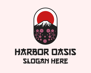 Mount Fuji Cherry Blossom logo design