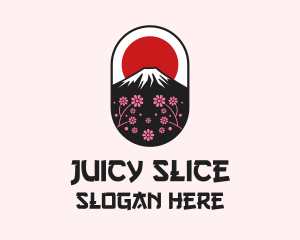 Mount Fuji Cherry Blossom logo design