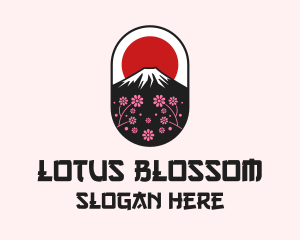 Mount Fuji Cherry Blossom logo design