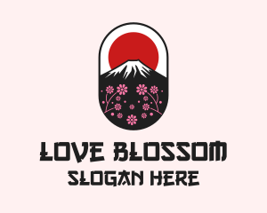 Mount Fuji Cherry Blossom logo design