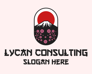 Mount Fuji Cherry Blossom logo design