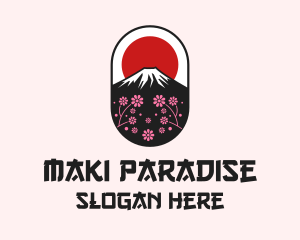 Mount Fuji Cherry Blossom logo design