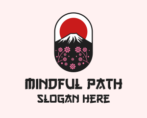 Mount Fuji Cherry Blossom logo design