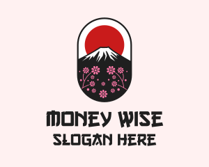 Mount Fuji Cherry Blossom logo design