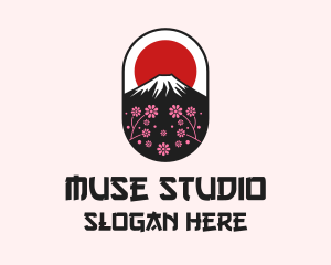 Mount Fuji Cherry Blossom logo design