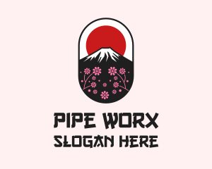 Mount Fuji Cherry Blossom logo design