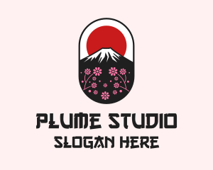 Mount Fuji Cherry Blossom logo design