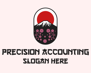 Mount Fuji Cherry Blossom logo design