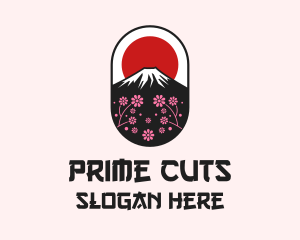 Mount Fuji Cherry Blossom logo design