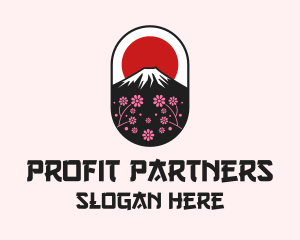 Mount Fuji Cherry Blossom logo design