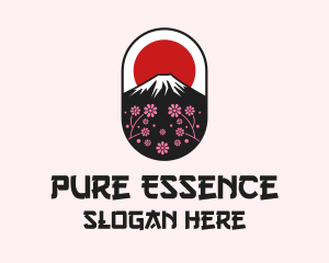 Mount Fuji Cherry Blossom logo design