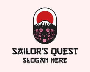 Mount Fuji Cherry Blossom logo design