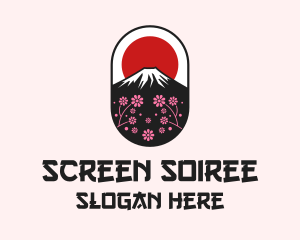 Mount Fuji Cherry Blossom logo design