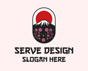 Mount Fuji Cherry Blossom logo design