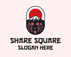 Mount Fuji Cherry Blossom logo design